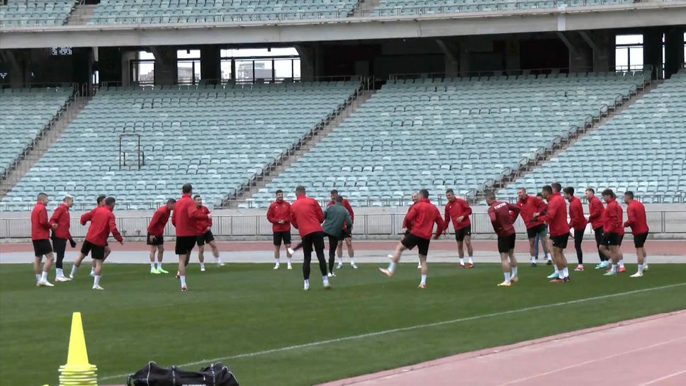 Първа тренировка на националите в Баку преди приятелския мач с Танзания