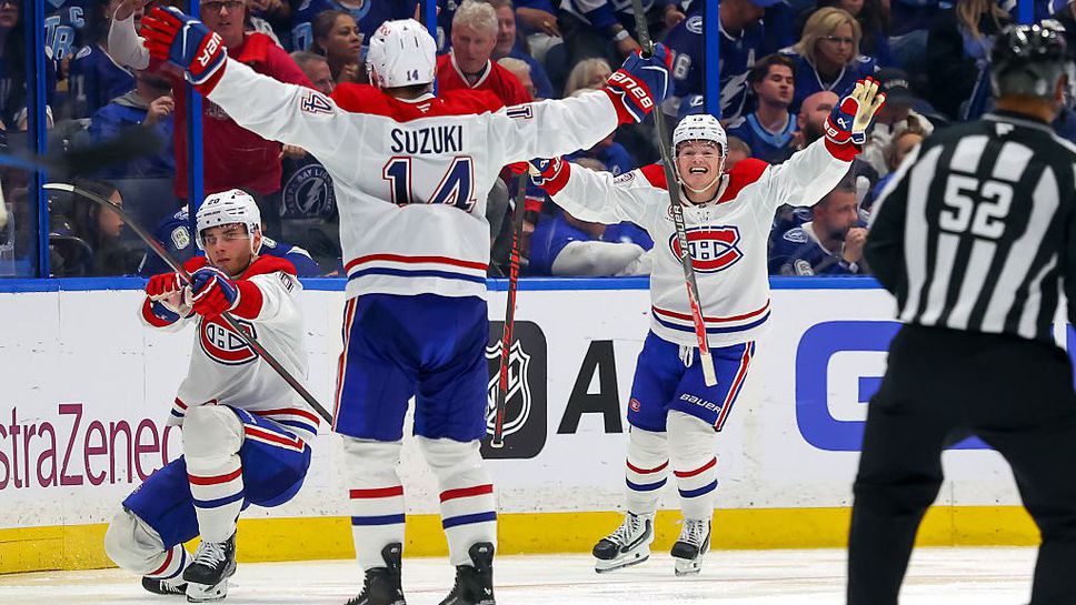 Слафковски оформи хеттрик в продължението, Монреал спечели първия мач срещу Тампа Бей