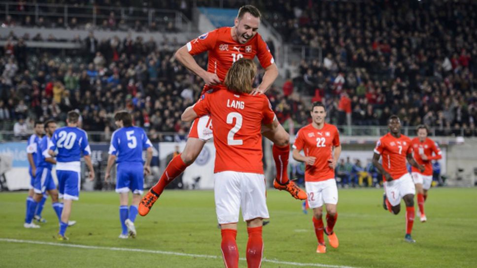 Швейцария е на еврофиналите след наказателна акция над Сан Марино (видео)