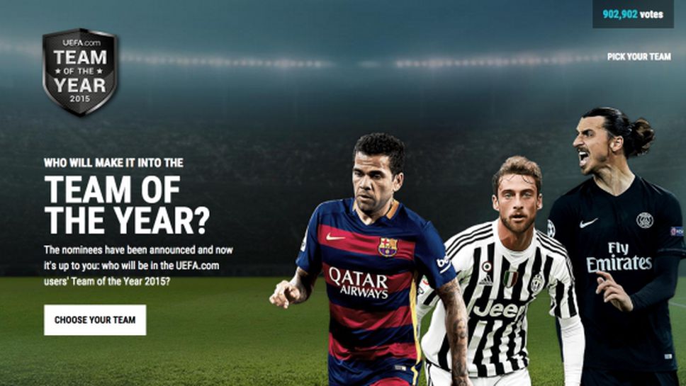 Изберете идеалните 11 на УЕФА за 2015 г.