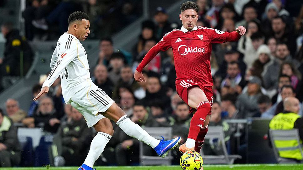 Реал Мадрид 0:0 Севиля, опасни удари на Мбапе и Хаусен