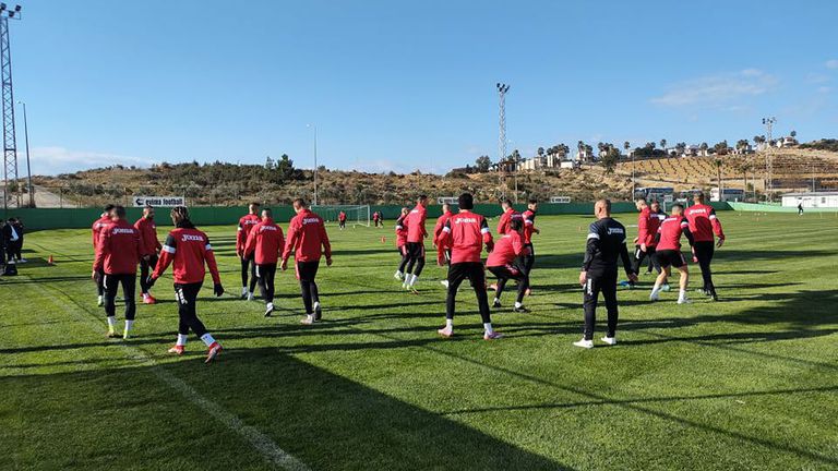 Футболистите на (София) проведоха своята първа тренировка на турска земя.