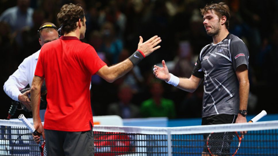 Мачът между Федерер и Вавринка в Лондон e №1 за 2014 година