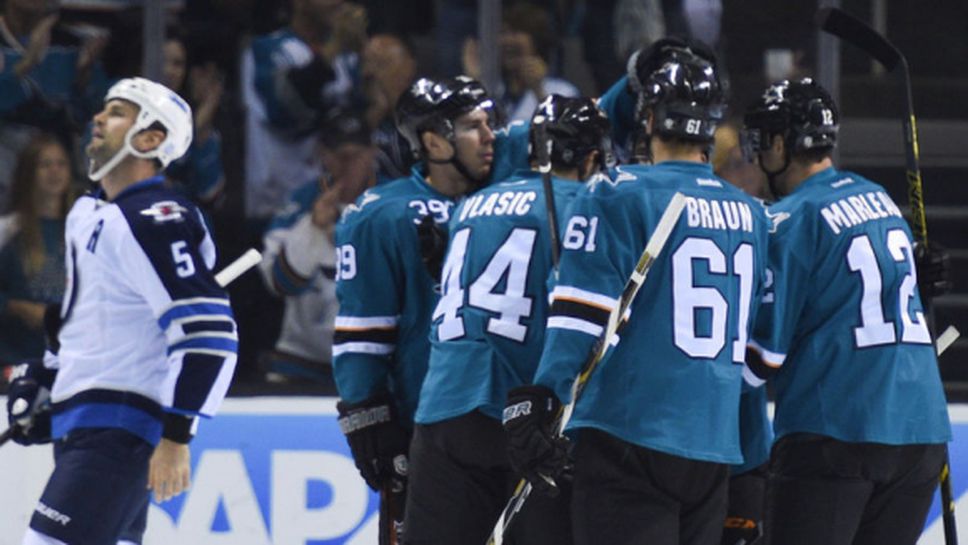 Сан Хосе победи Уинипег с попадение в края на срещата