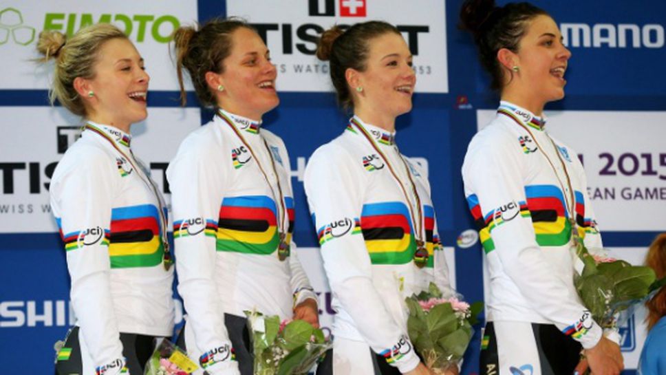 Австралийките спечелиха титлата в отборното преследване с нов световен рекорд