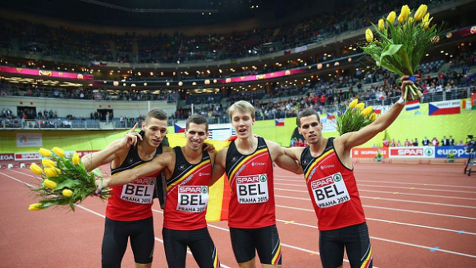 Тримата Борле изведоха щафетата на Белгия на 4 по 400 м до титла и европейски рекорд