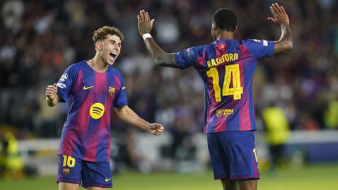 Барселона се развихри преди Ел Класико, Лопес и Рашфорд блеснаха срещу Олимпиакос