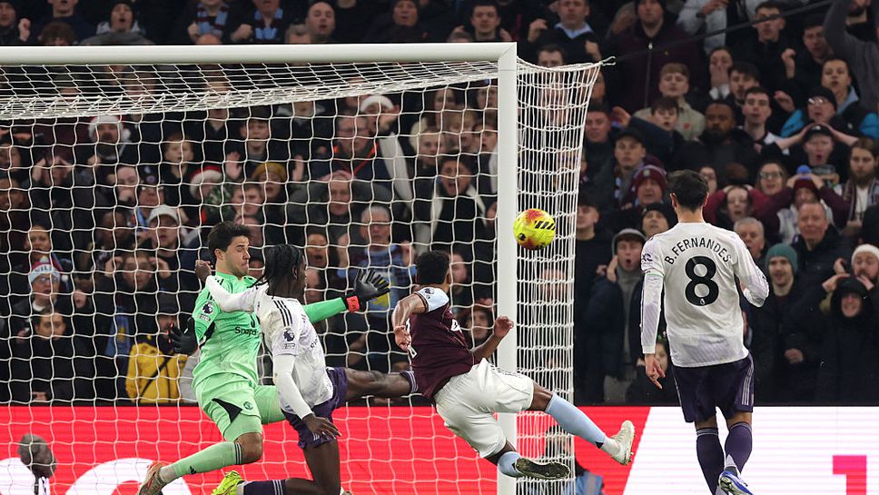 Астън Вила 0:0 Манчестър Юнайтед, положенията се редят пред вратата на гостите