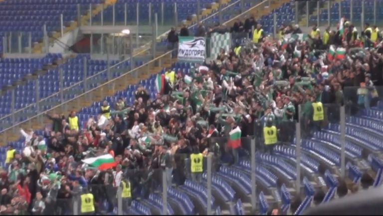 Радостта на българските фенове след гола на Лудогорец