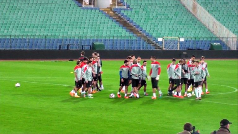 Хърватия опита тревата на стадион "Васил Левски"