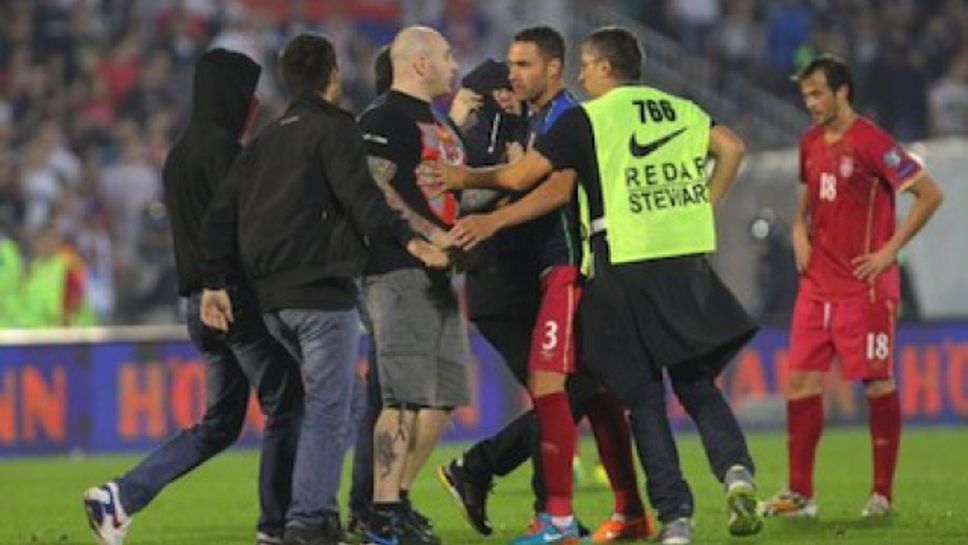 Екшънът и боят между футболистите на стадион "Партизан"