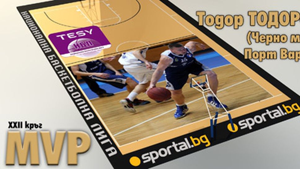 Тодор Тодоров - MVP на XXII кръг на TESY НБЛ