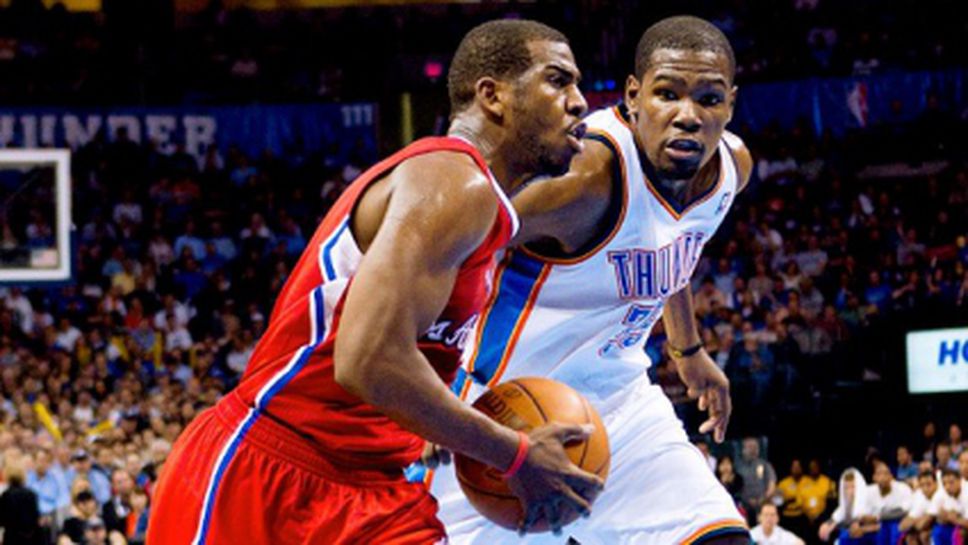 Крис Пол вкара 8 тройки при победата на Клипърс срещу Оклахома Сити