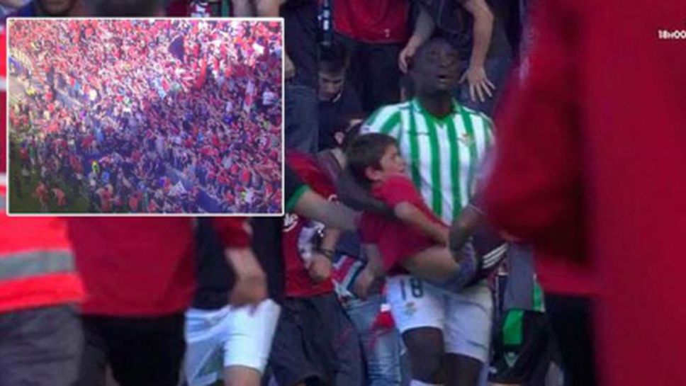 Вижте как футболист спасява дете при инцидента в Памплона (видео)