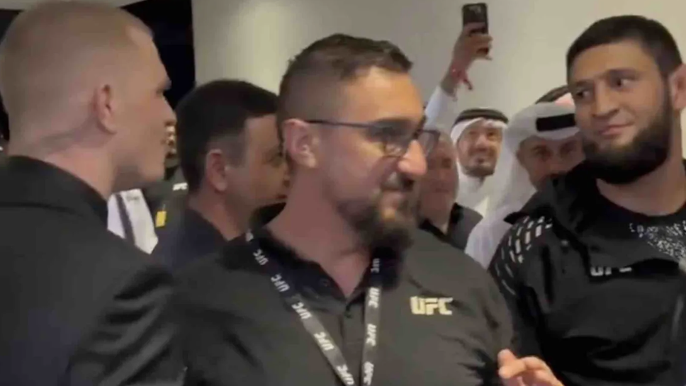 Хамзат Чимаев блъсна Иан Гари при спречкване зад кулисите на UFC Катар