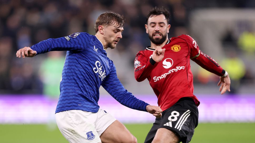 След първата част: Евертън 0:0 Манчестър Юн