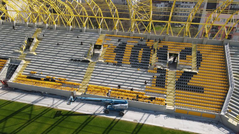 От фирма ПИМК която строи стадион Христо Ботев разпространиха кадри