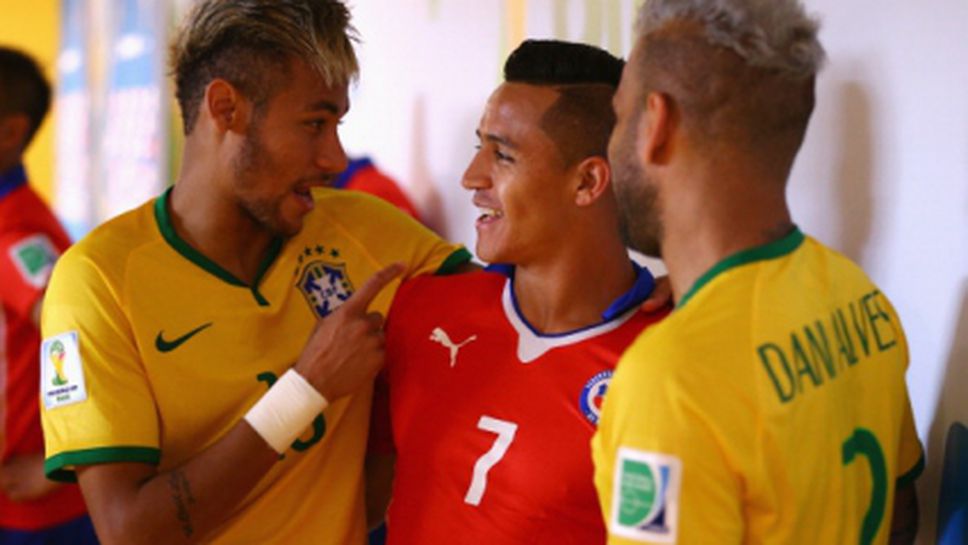 ФИФА разследва размяна на удари на почивката на Бразилия - Чили