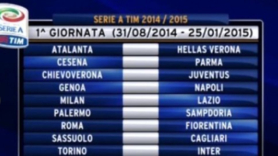 Вижте какви ще бъдат първите сблъсъци от новия сезон в Серия А