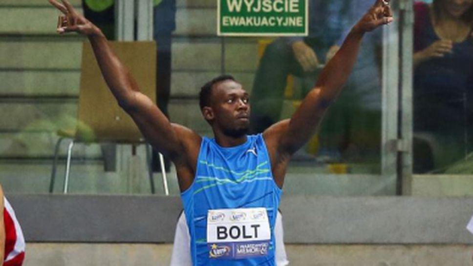 Юсейн Болт с най-добро време на 100 метра на закрито във Варшава