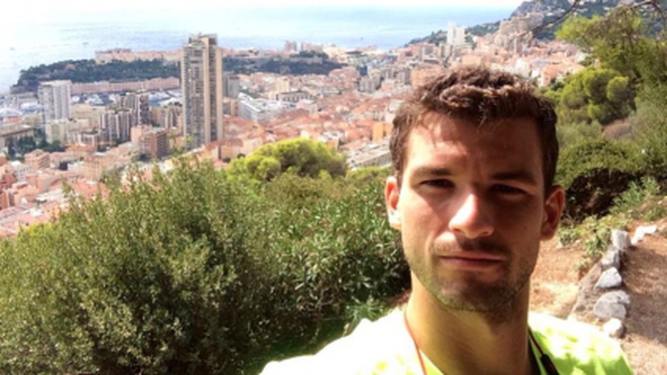 Григор Димитров тренира в Монако