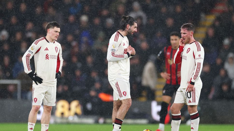 На полувремето: Борнемут 2:1 Ливърпул