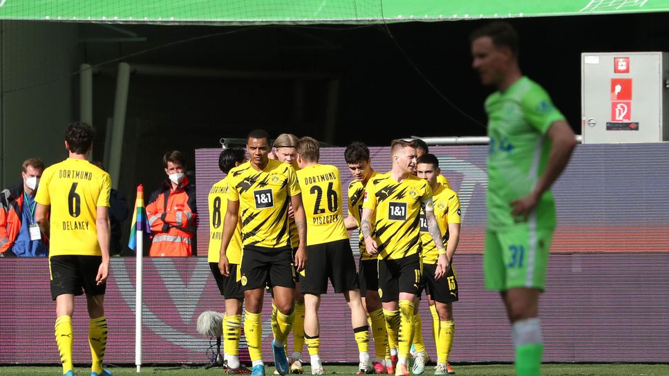 Борусия (Дортмунд) тресна Волфсбург като гост с два гола на Холанд и се доближи само на точка от зона ШЛ