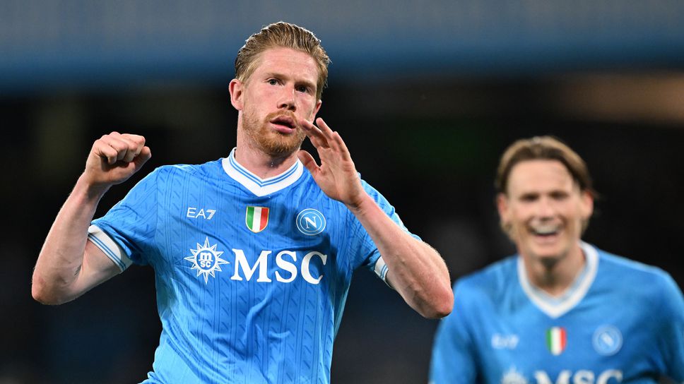 Наполи разгроми Кремонезе, Де Бройне с първи гол след контузията