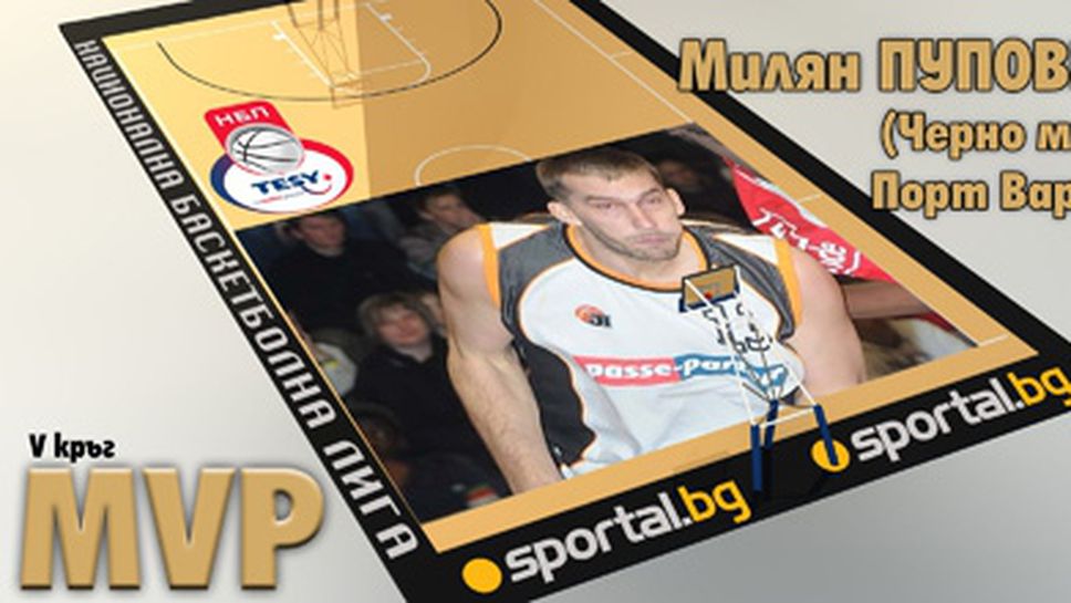 Милян Пупович - MVP на V кръг на TESY НБЛ