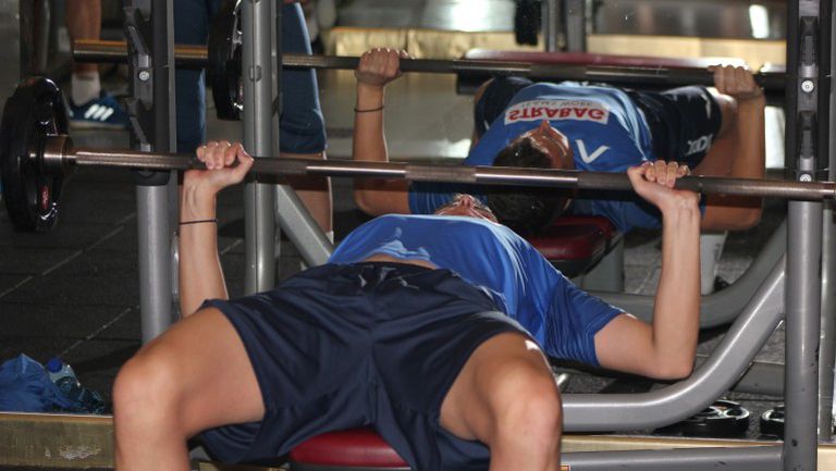 Левски отново тренира в почивния си ден - този път във фитнеса