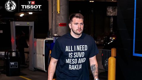 Лука Дончич с епична тениска: Трябват ми единствено парче месо и ракия 
