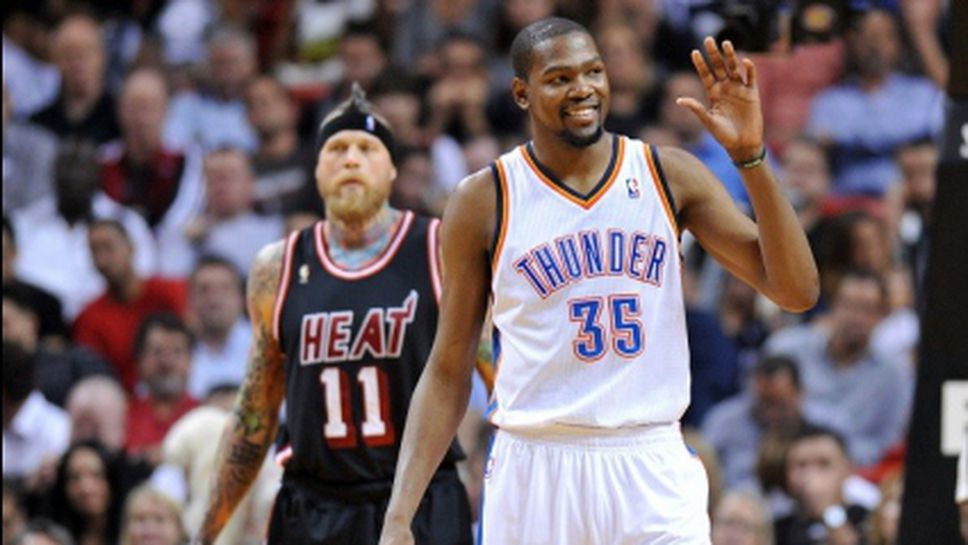 Дюрант с 26 точки при победата на Оклахома над Бруклин