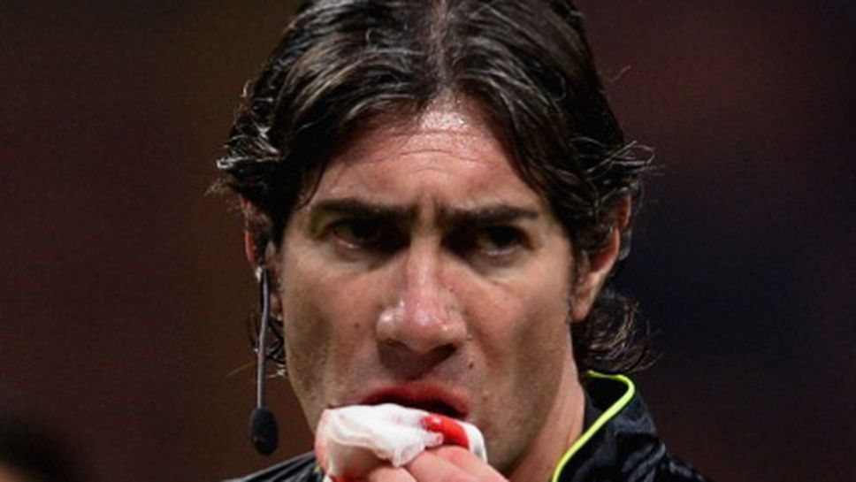 Окървавиха рефера на Милан - Болоня (видео)