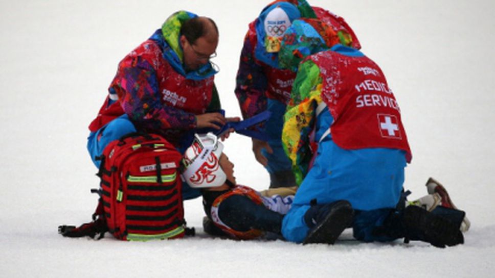 Японец с тежко падане от голямата шанца