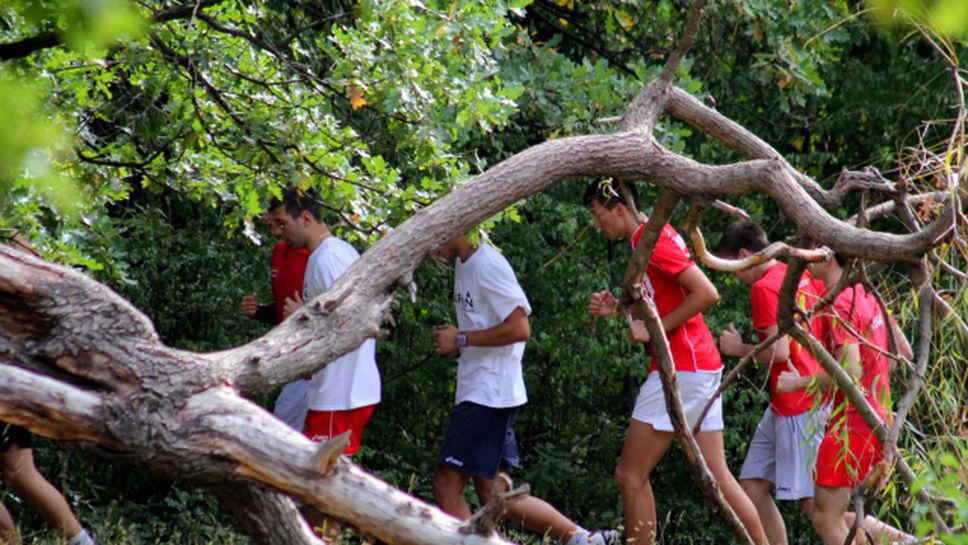 Волейболистите на ЦСКА тренират в Борисовата градина