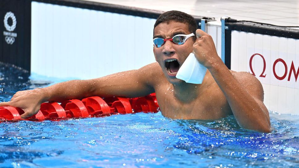 18-годишният тунизиец Ахмед Хафнауи сензационно спечели титлата на 400 метра свободен стил 🏊‍♂️