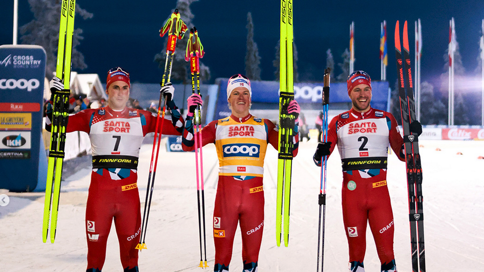 Йоханес Клаебо спечели спринта в Рука! Евен Нортхуг с първи подиум в кариерата си