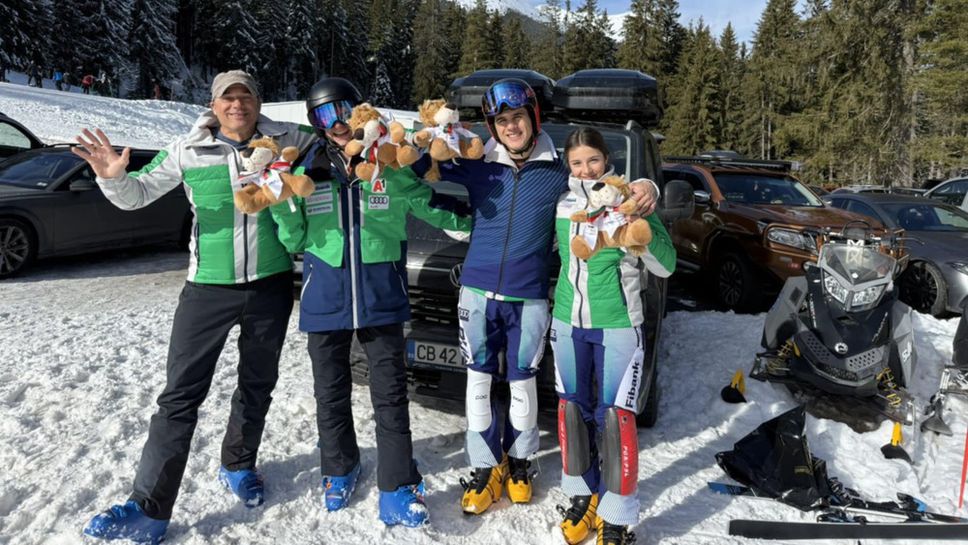 Сноубордистите Тервел Замфиров Малена Замфирова и техният баща и треньор