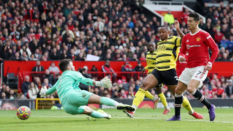  Манчестър Юнайтед 0:0 Уотфорд, греда и анулиран гол на Роналдо 