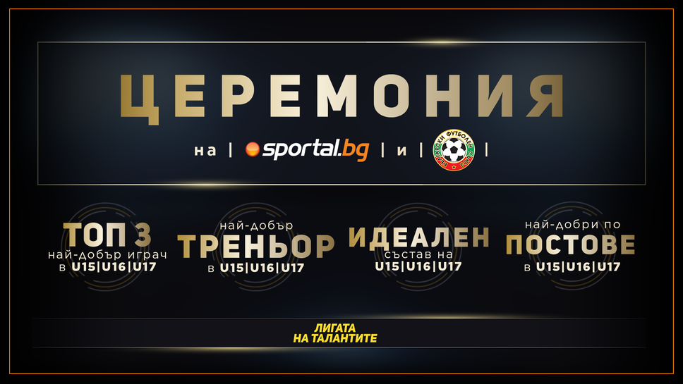 За втора поредна година: Sportal.bg и БФС награждават най-големите футболни таланти у нас