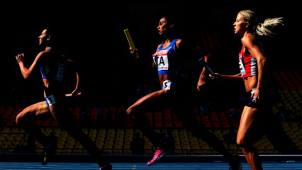 Дисквалификация на женската щафета на Ямайка на 4 по 400 м прати Украйна на финал