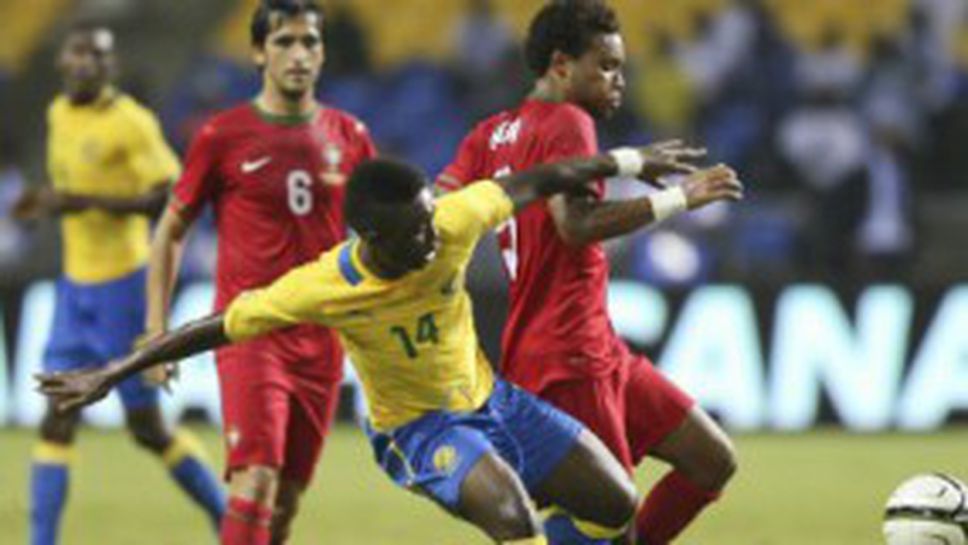 Без Роналдо Португалия завърши 2:2 с Габон в мач с три дузпи