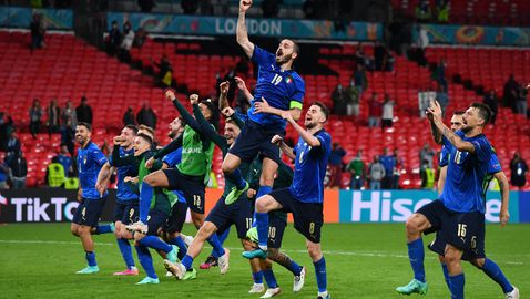 Италия най-често играе продължения на еврофинали