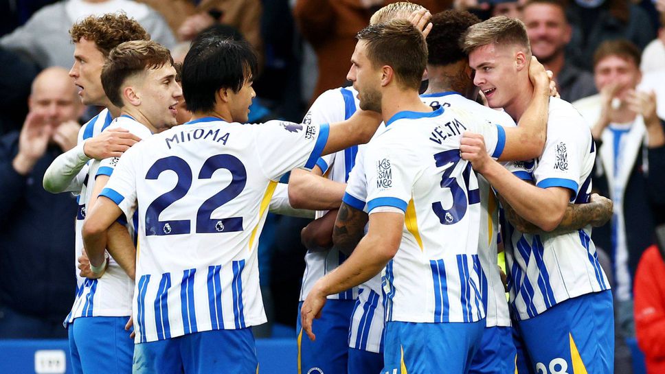 Брайтън пропусна шанса да влезе в топ 4, след като загуби преднина от два гола