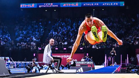 Саръбоюков с нов национален рекорд, победи Тентоглу и излезе еднолично като №1 в света с 8.45 м
