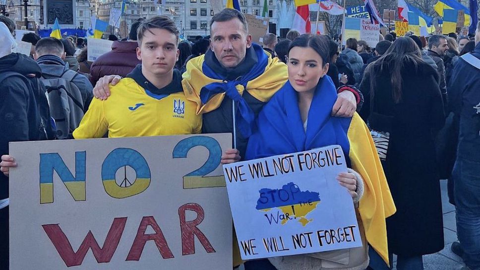 Шевченко се включи в лондонски протест срещу войната в Украйна