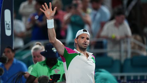  Григор Димитров превъзмогна умората, избави мачбол и стигна до полуфиналите в Маями 