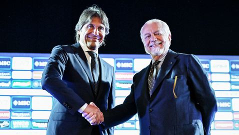  Президентът на Наполи благодари на Конте 