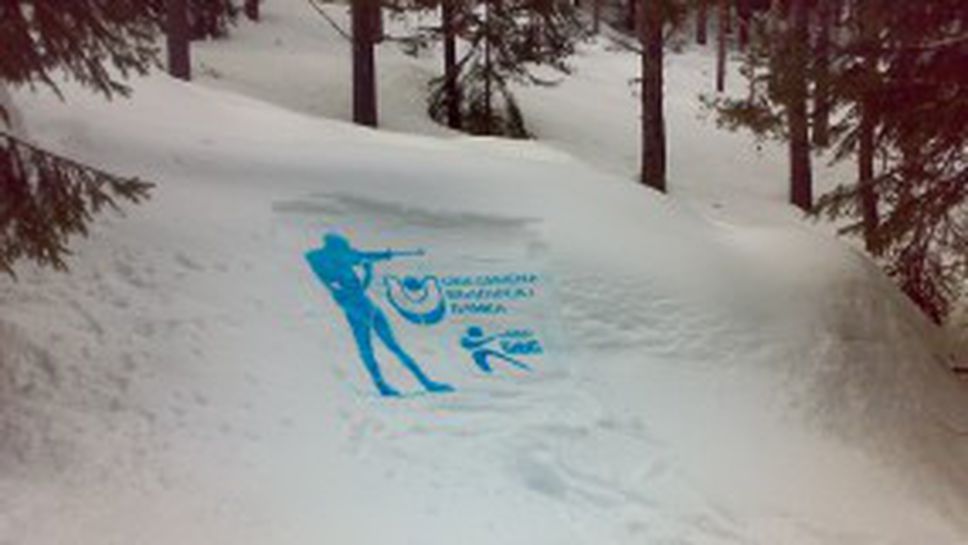 Пътят за Бъндеришка поляна осъмна с 50 графити в снега на тема биатлон