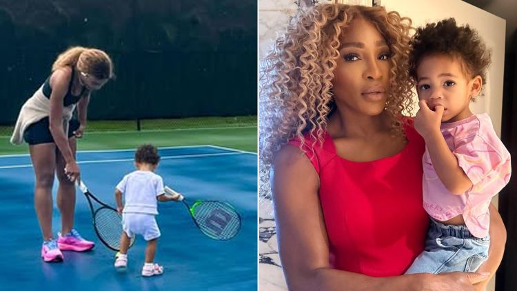 Серина предава страстта си към тениса на 2-годишната Адира